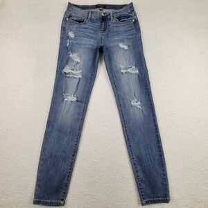 Judy Blue Jeans Womens 7 28 Skinny Distressed Stretch‎ Denim Pants Medium Wash
